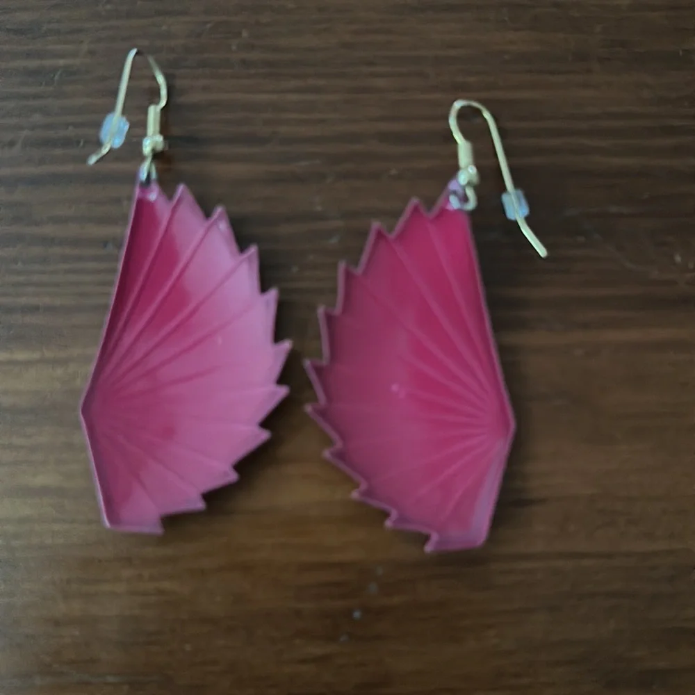 Maroon colored earrings